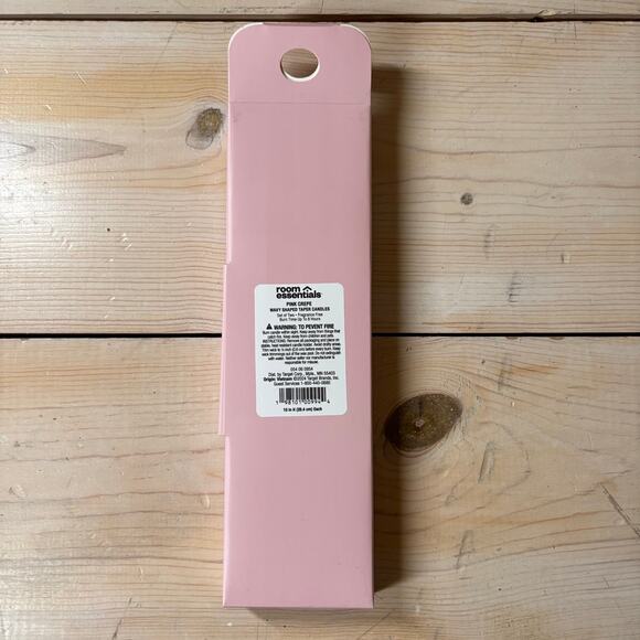 Room Essentials NWT NIB Wavy Shaped Taper Candles Pink Frangrance Free Set of 2 - Picture 5 of 5